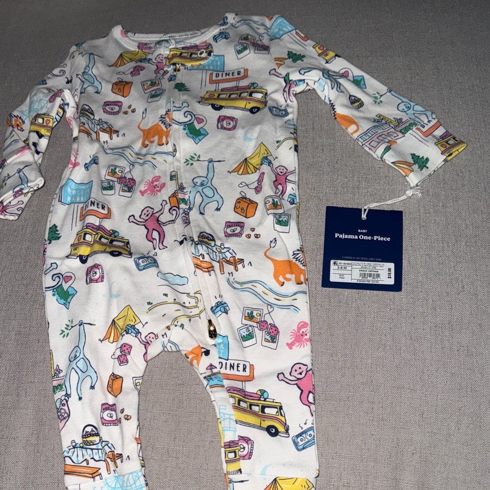 Colorful Printed baby One Piece 3-6 Months roller rabbit